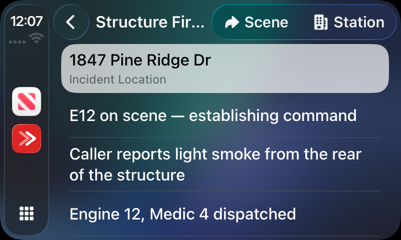 Responding from the car’s own screen